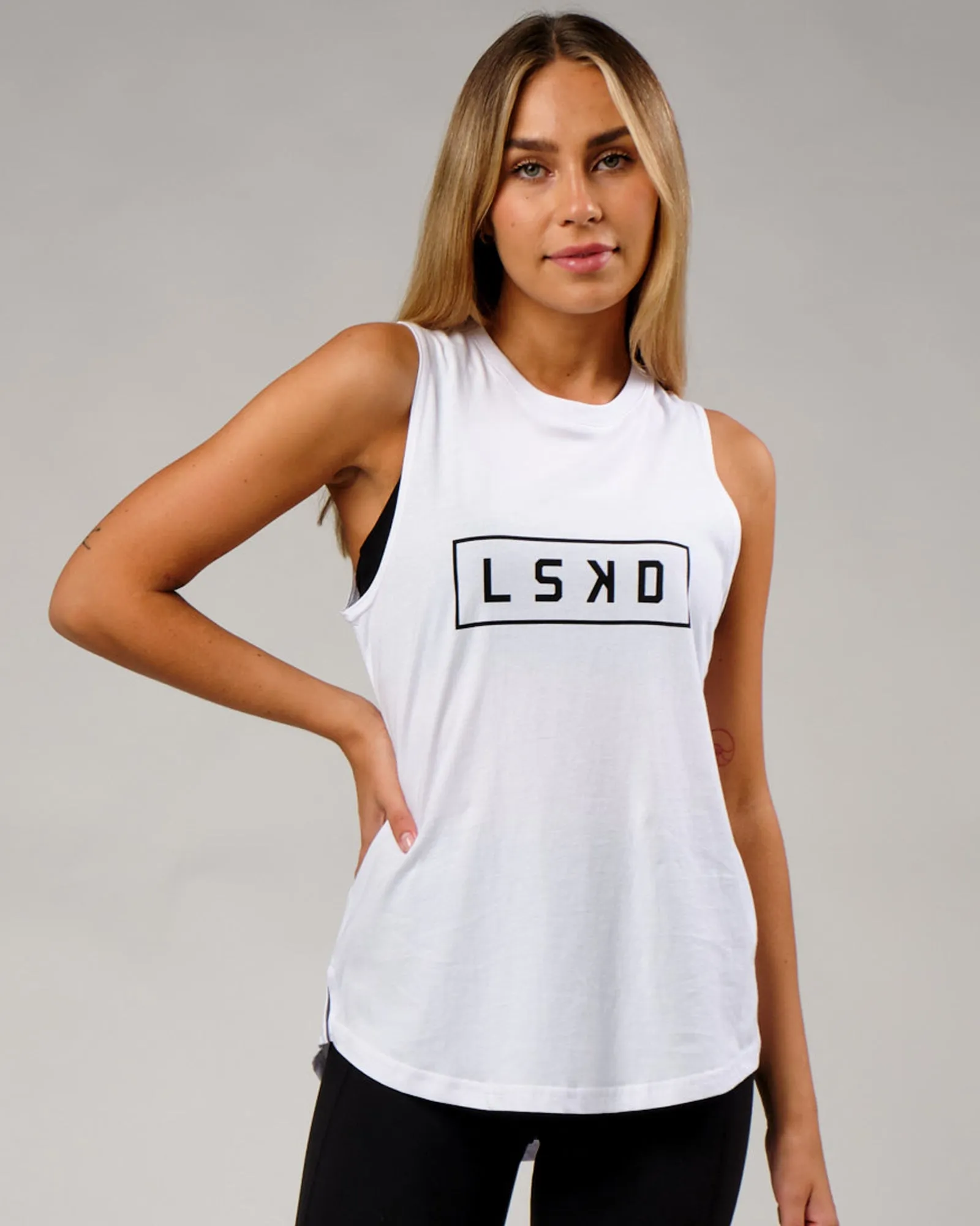 Luna Tank - White-Black