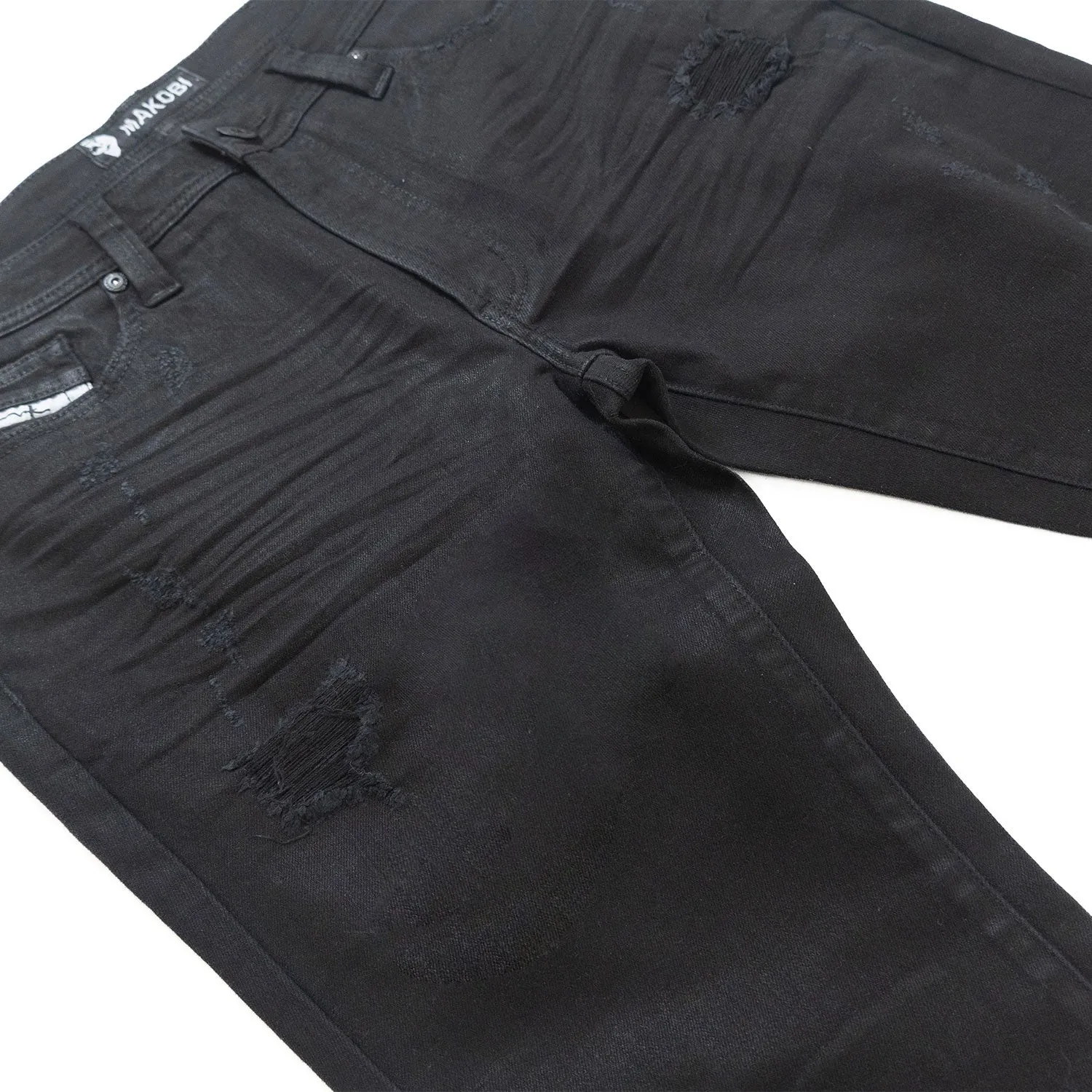 M1901 Makobi Segreto Waxed Jeans - Black