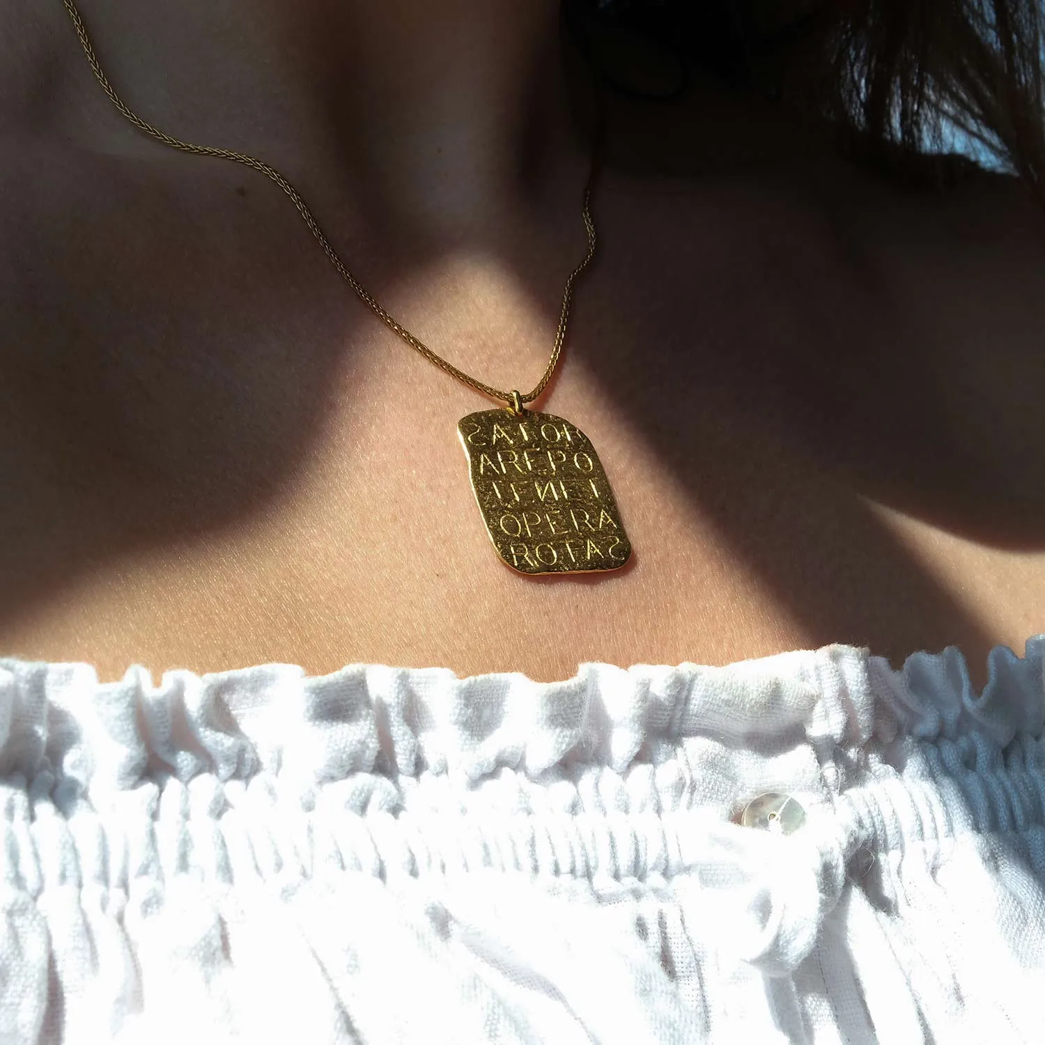 Magic Sator Square Gold Talisman Necklace