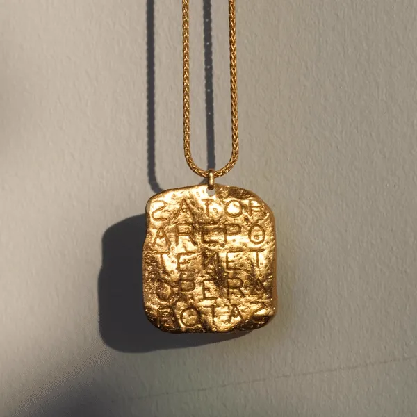 Magic Sator Square Gold Talisman Necklace