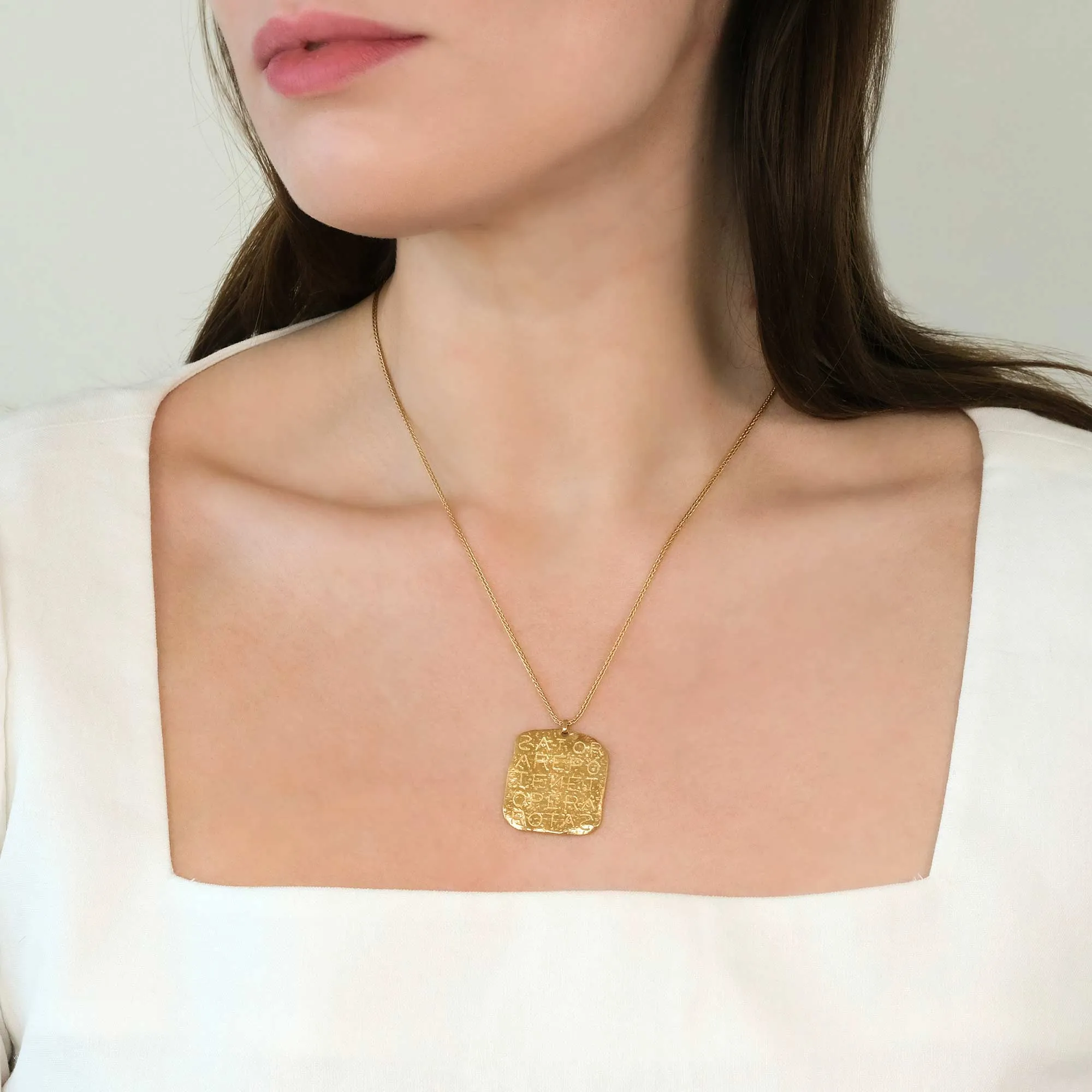 Magic Sator Square Gold Talisman Necklace