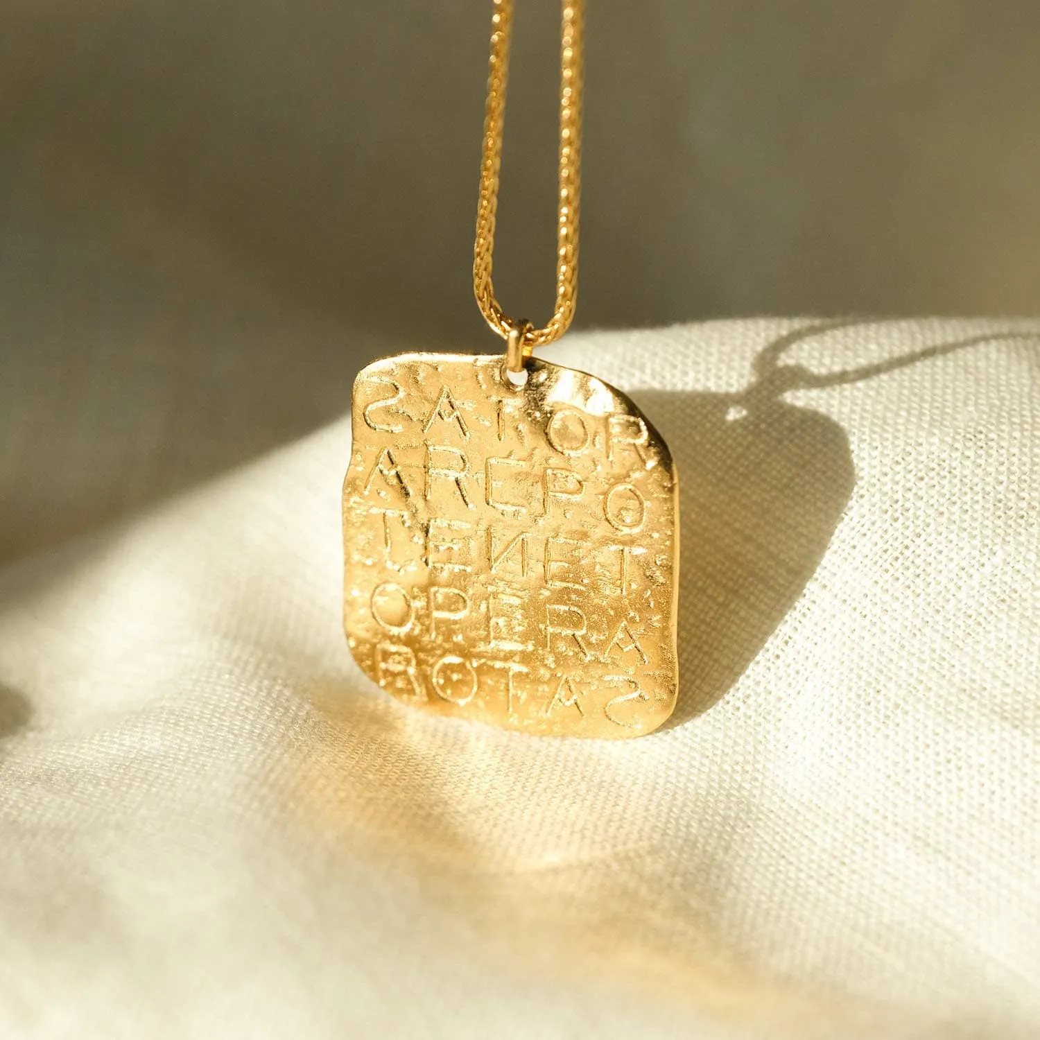 Magic Sator Square Gold Talisman Necklace