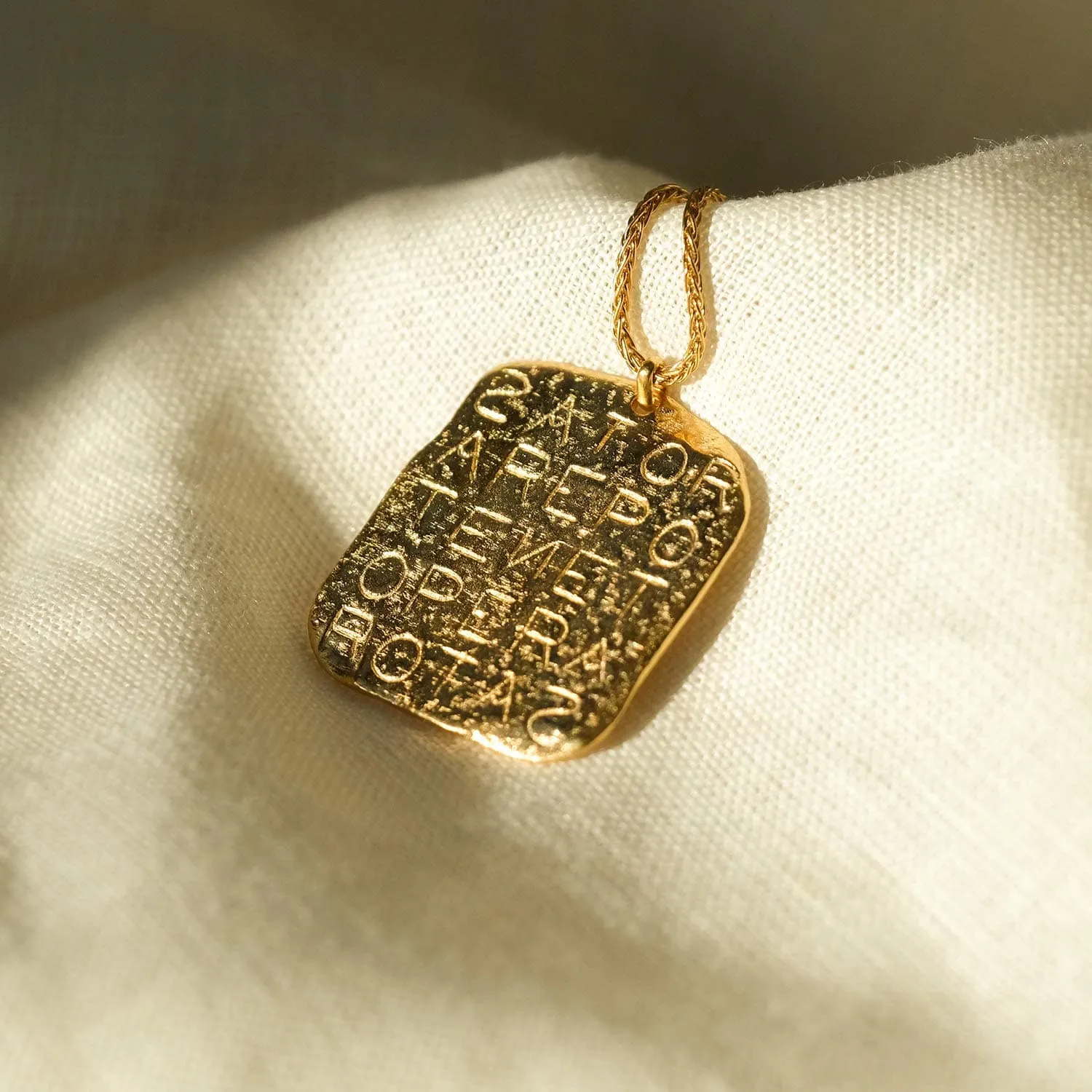 Magic Sator Square Gold Talisman Necklace