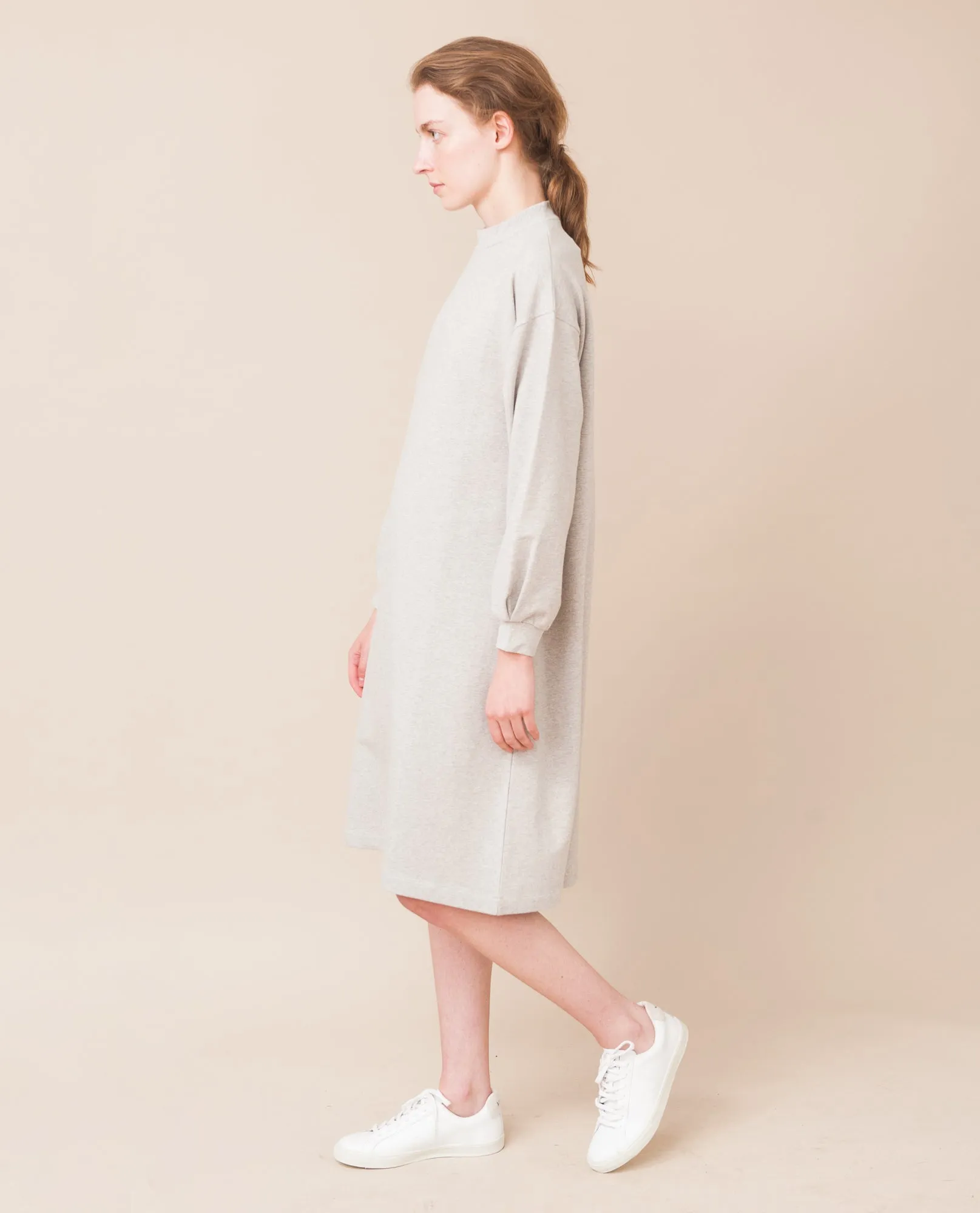 Marta Organic Cotton Dress in Light Grey