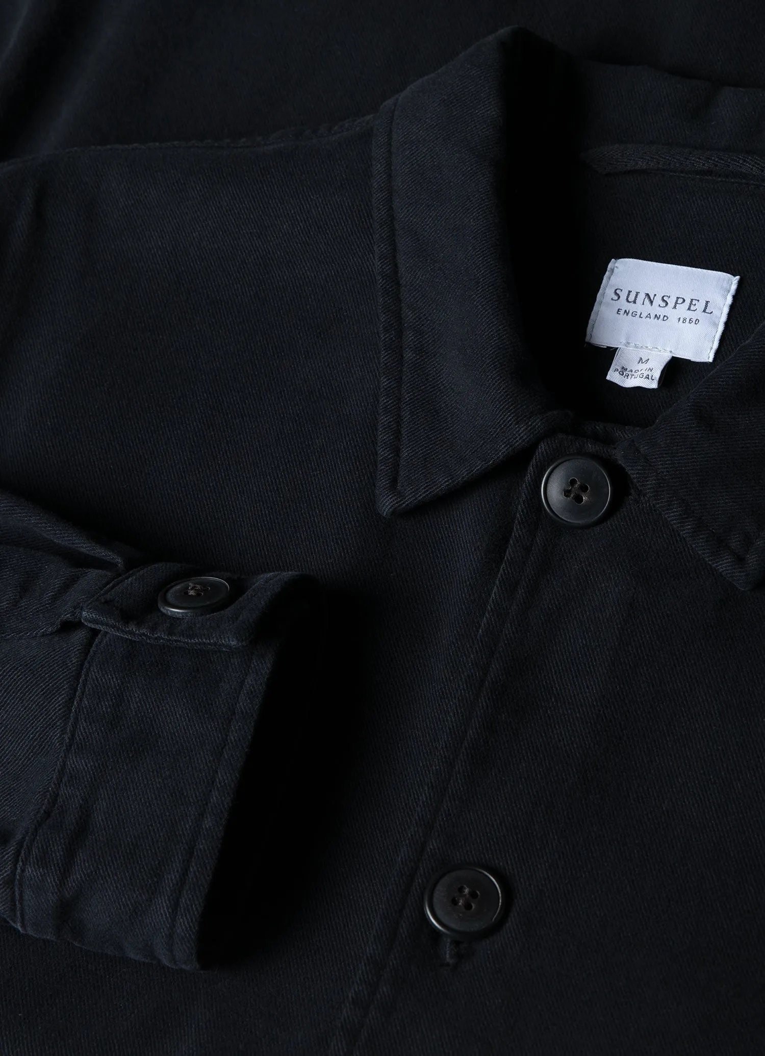 Men's Brushed Cotton Twin Pocket Jacket in Black