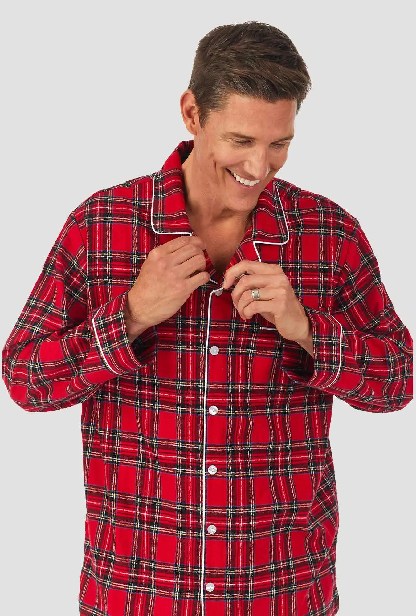 Mens Red Tartan Flannel Pajama