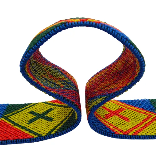 Multi-Color Primitive Design Woven Pattern Elastic