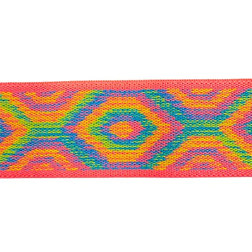 Multi-Color Triangular Design Woven Pattern Elastic