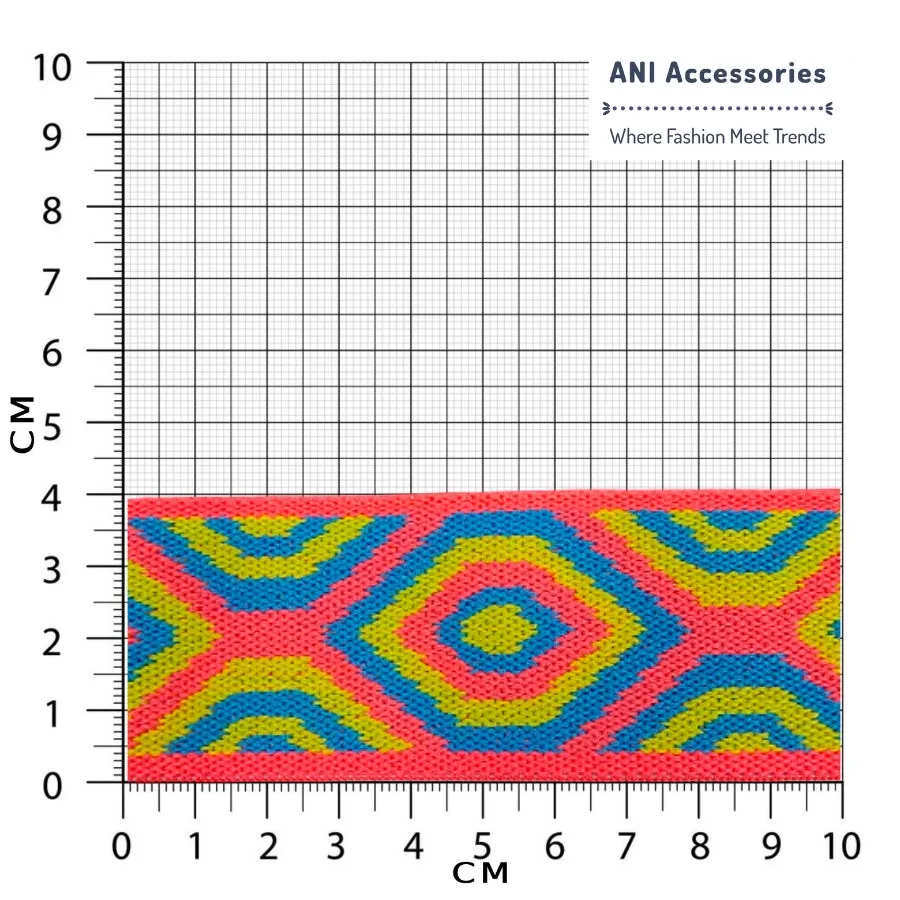 Multi-Color Triangular Design Woven Pattern Elastic