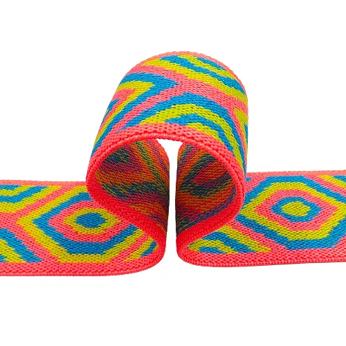 Multi-Color Triangular Design Woven Pattern Elastic