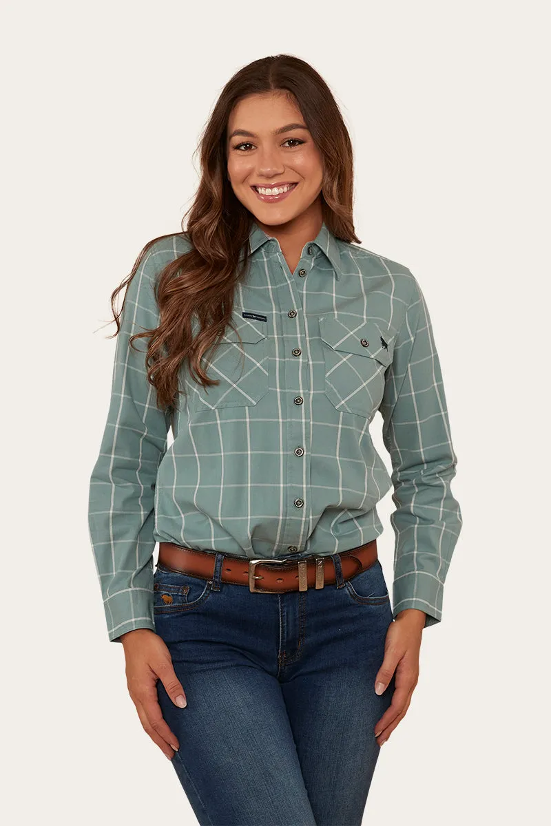 Northcliff Womens Full Button Work Shirt - Sea Green