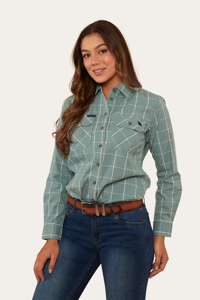 Northcliff Womens Full Button Work Shirt - Sea Green