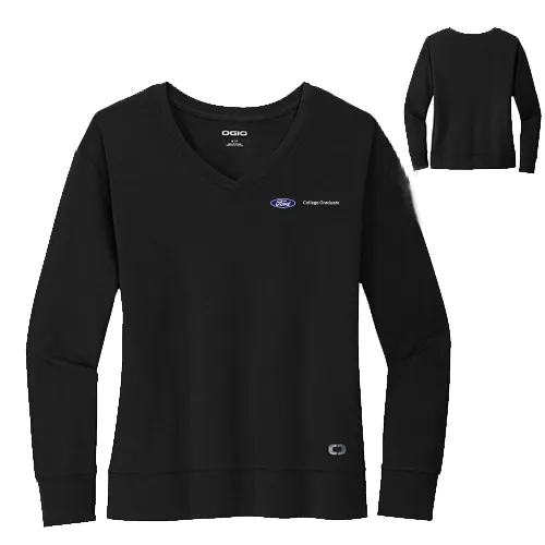 OGIO Luuma Flex Long Sleeve V-Neck-Black