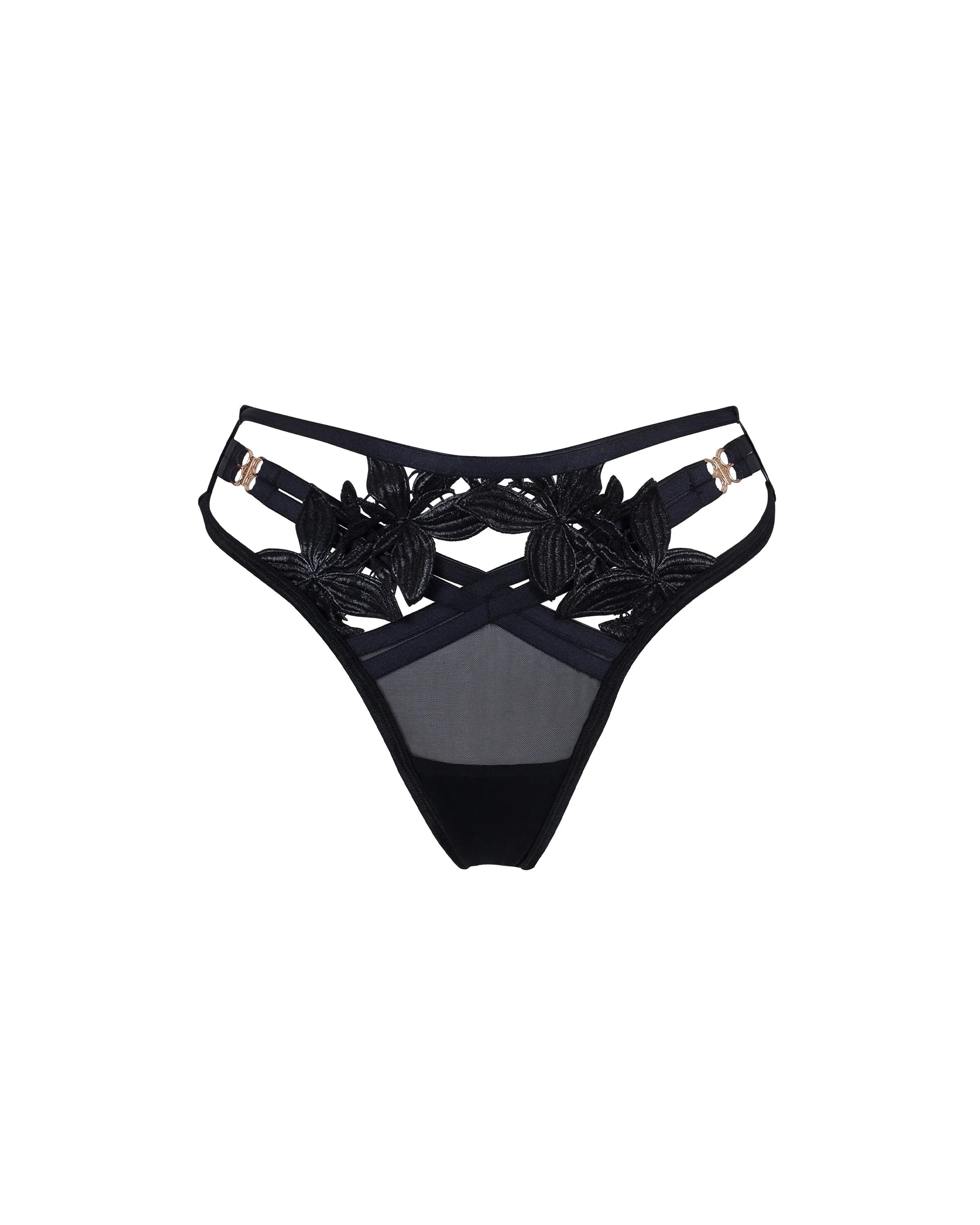 Ophelia High-Waist Thong Black