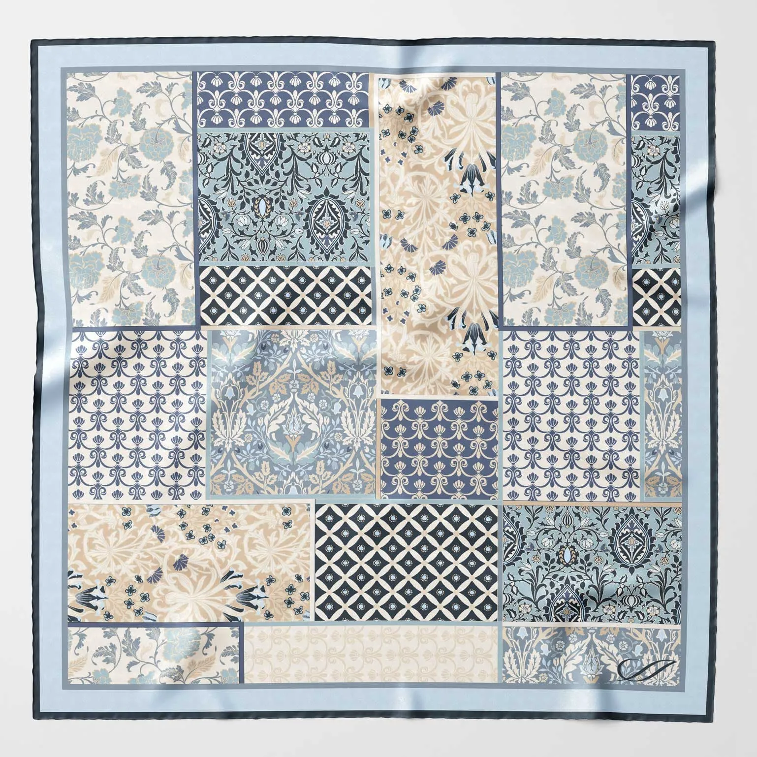 Portici - Silk Pocket Square - Dusty Blue