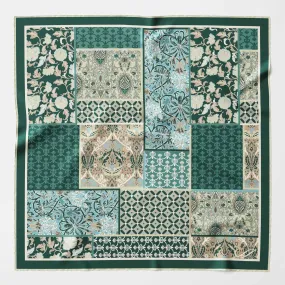 Portici - Silk Pocket Square - Green & Blue