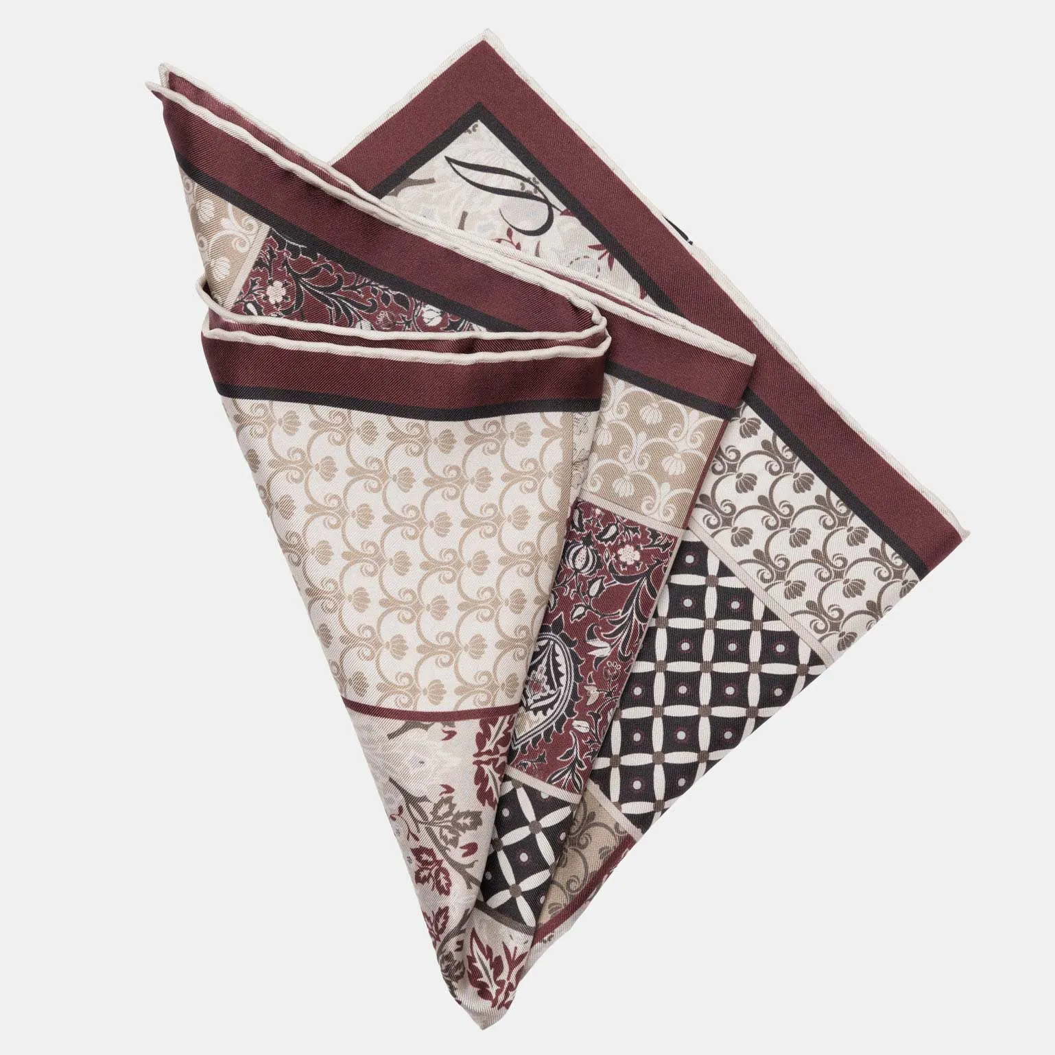 Portici - Silk Pocket Square - Maroon