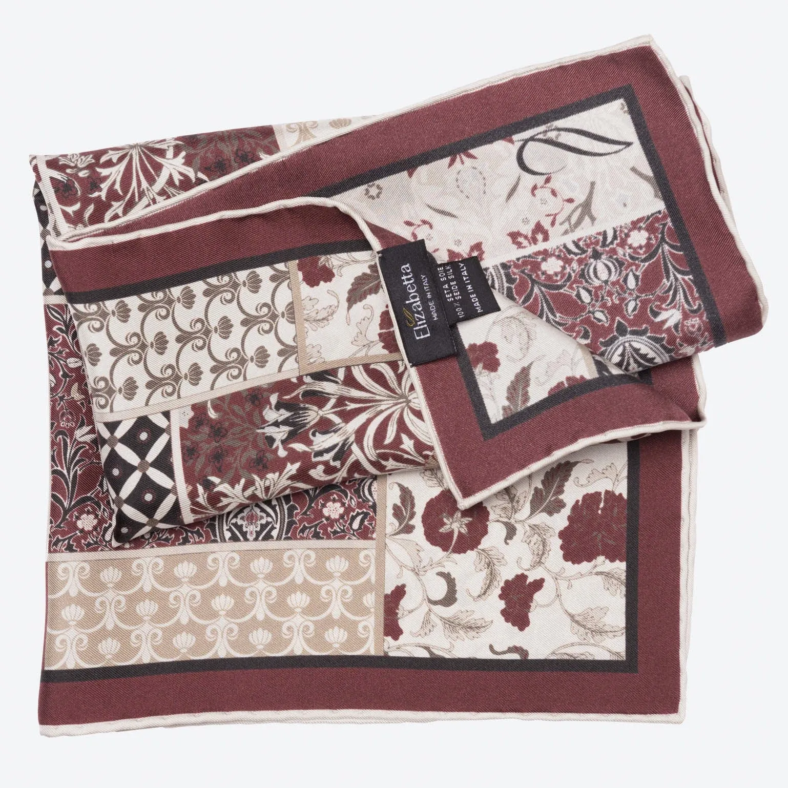 Portici - Silk Pocket Square - Maroon