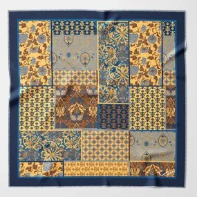 Portici - Silk Pocket Square - Yellow & Blue