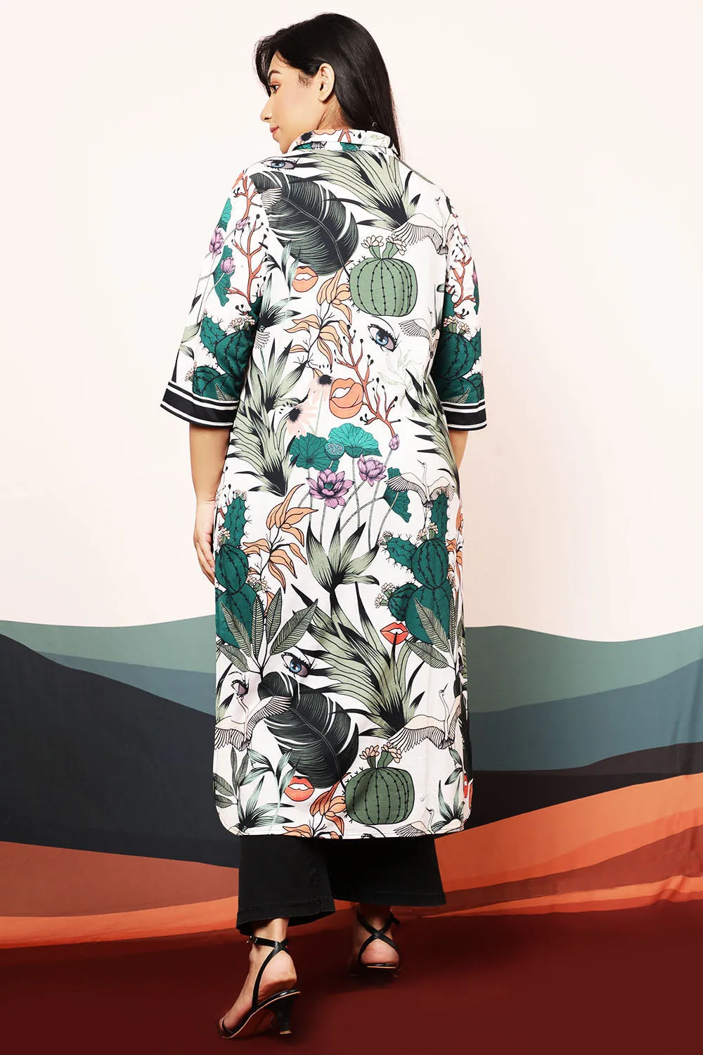 Quirky Wildlife Kurta cum Shrug