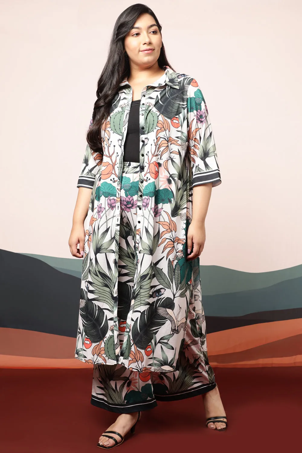 Quirky Wildlife Kurta cum Shrug