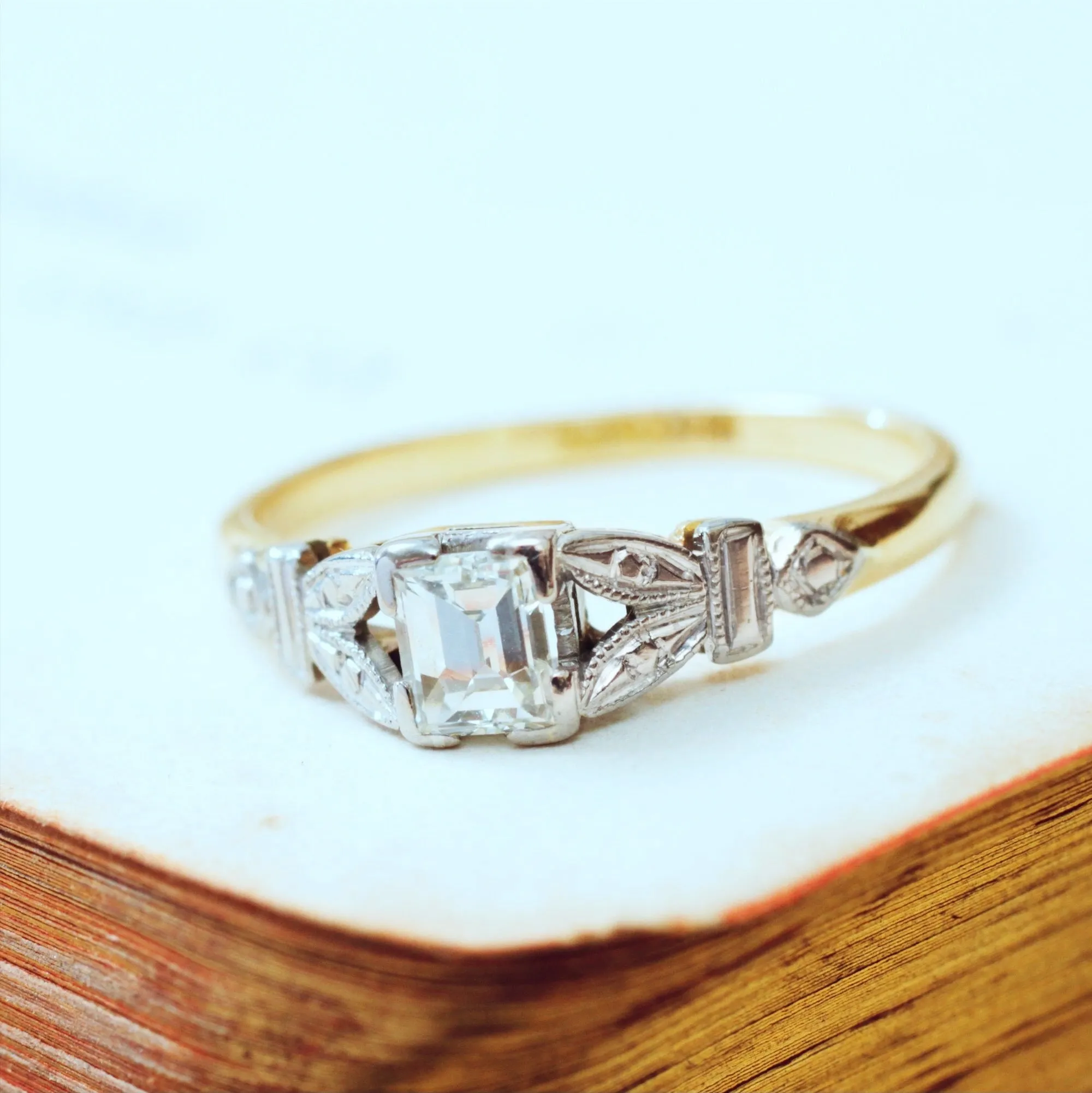 Rare Cut Vintage Diamond Solitaire Engagement Ring