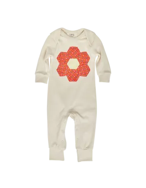 Red Honeycomb Folk Romper