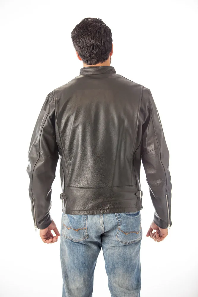 REED Men's Premium Quality Leather Motorcycle Coat Made in USA