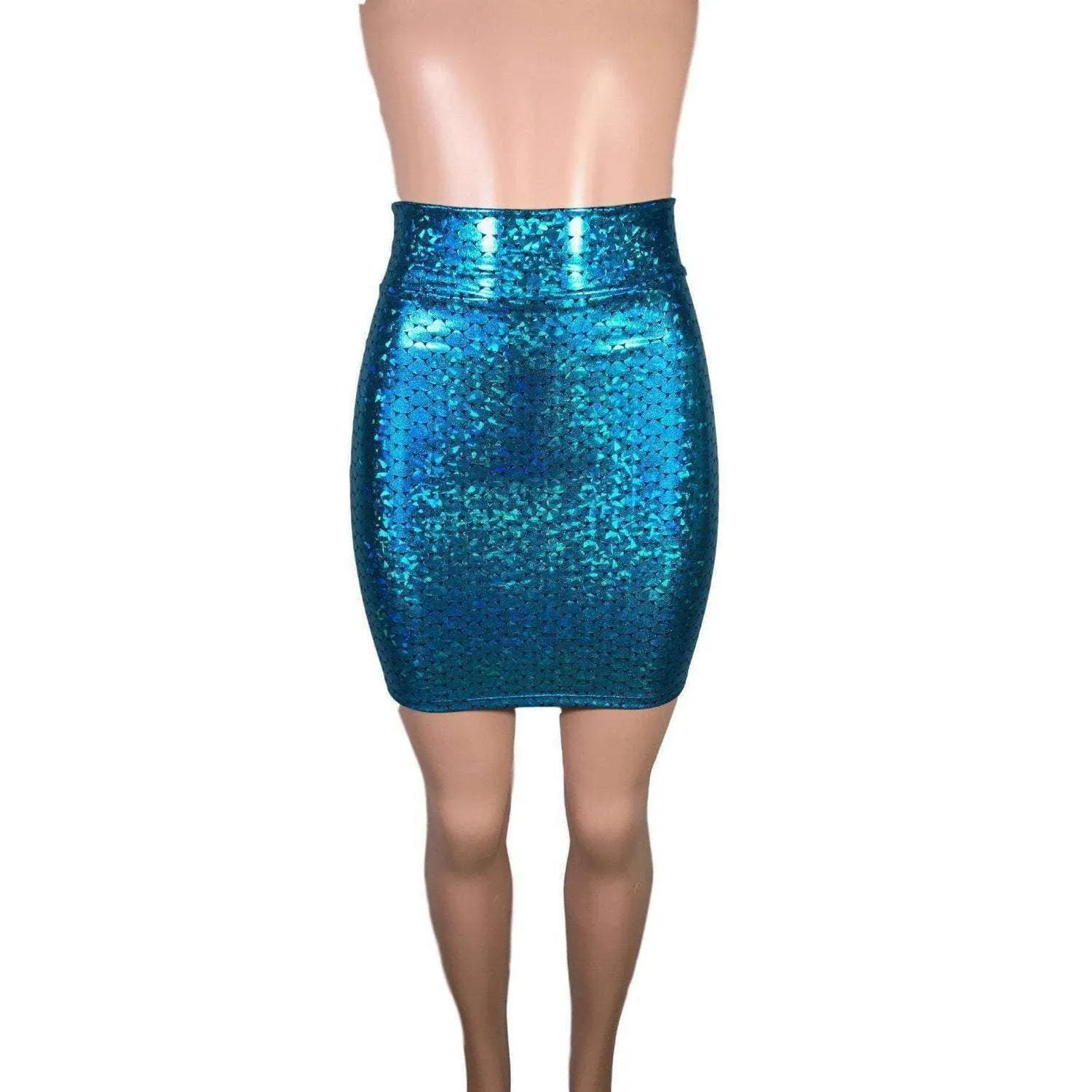 SALE - Pencil Skirt - Turquoise Mermaid Scales