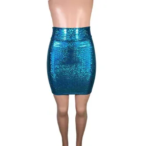 SALE - Pencil Skirt - Turquoise Mermaid Scales