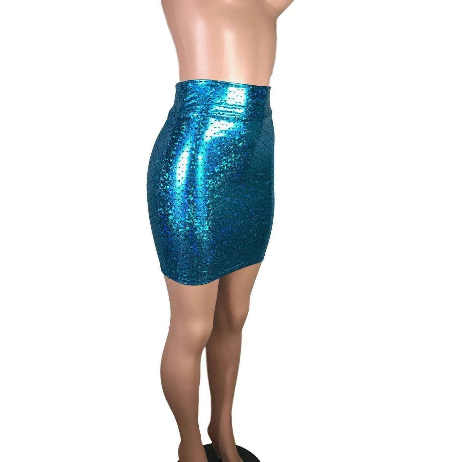 SALE - Pencil Skirt - Turquoise Mermaid Scales