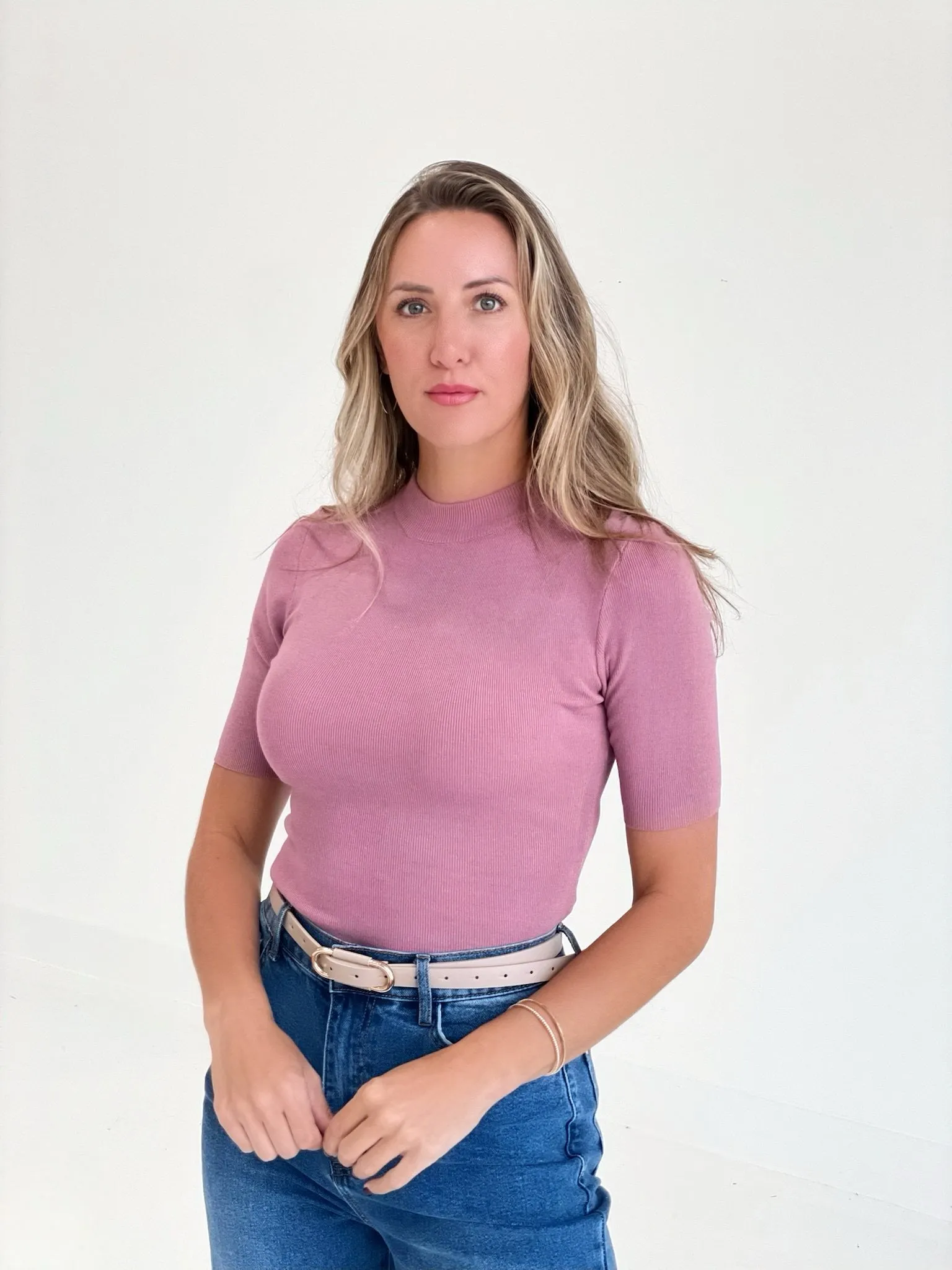 Sessums Mockneck Top - Mauve