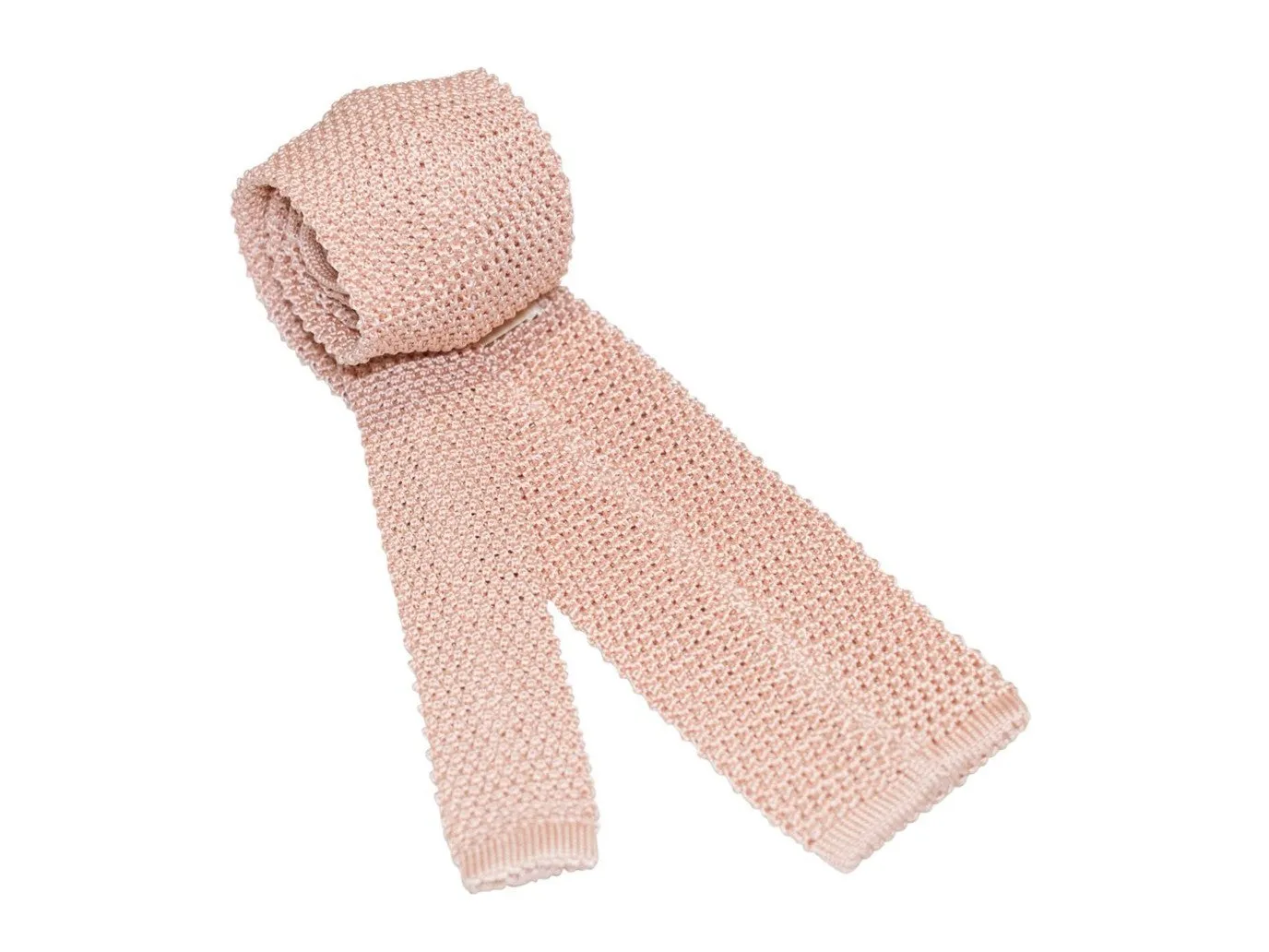 Silk Knit Tie Champagne Pink