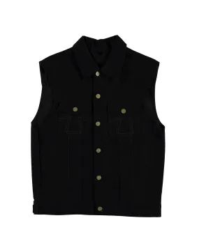 Sleeveless Jacket Black Denim