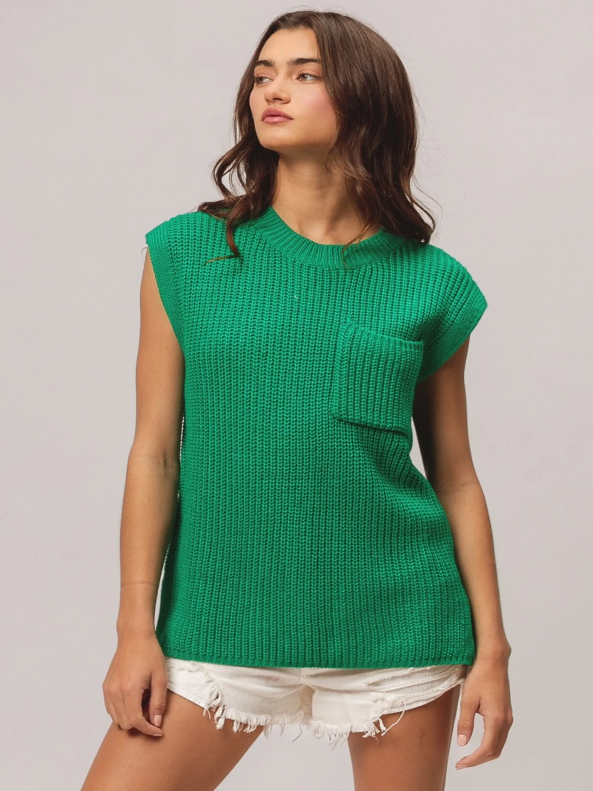 Sleeveless Sweater Top - Jade