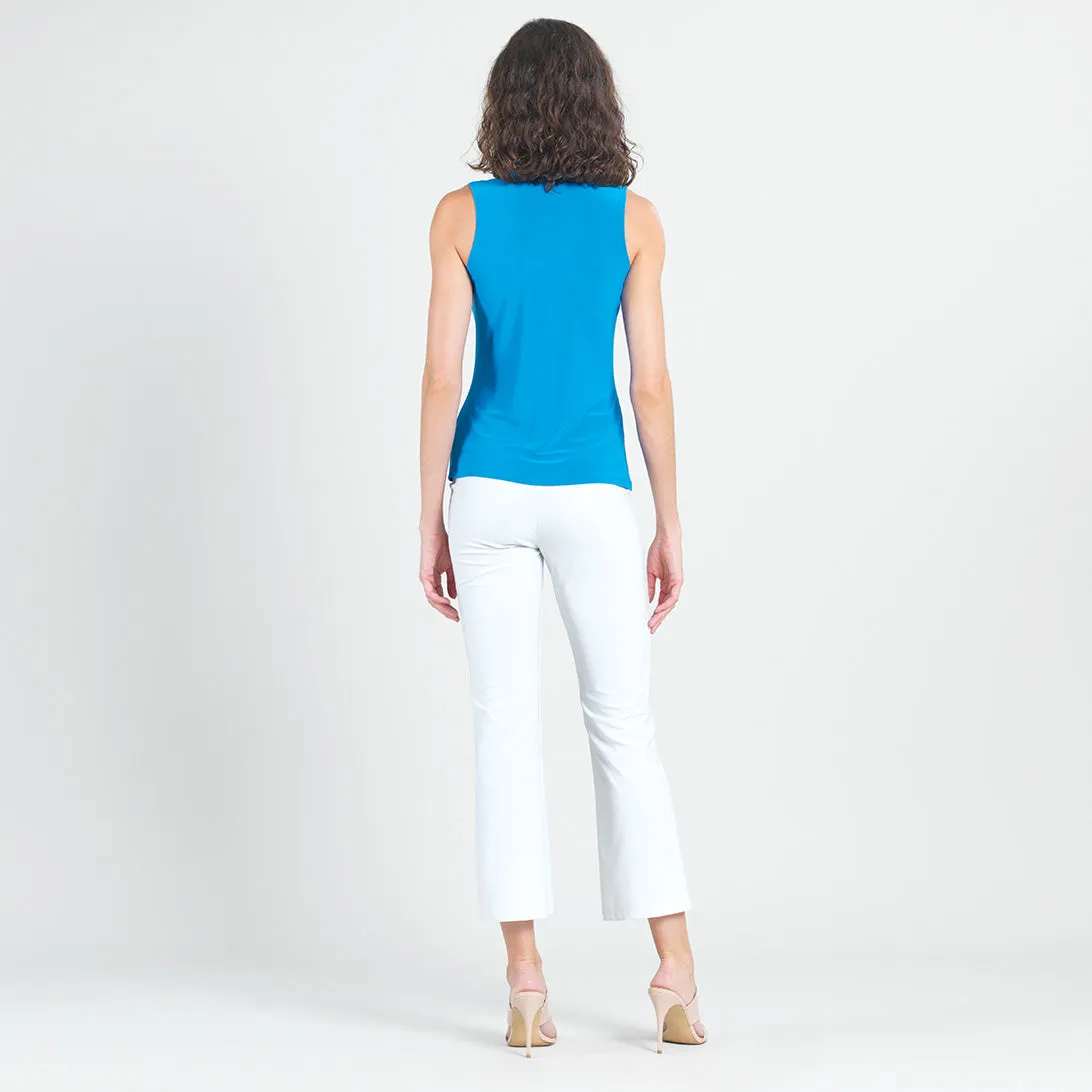 Sleeveless V-Neck Center Front Tie Top - Brilliant Blue - Final Sale!