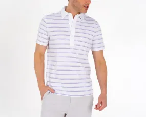 Slim Fit Top-Shelf Range Polo - Newton Stripe - White