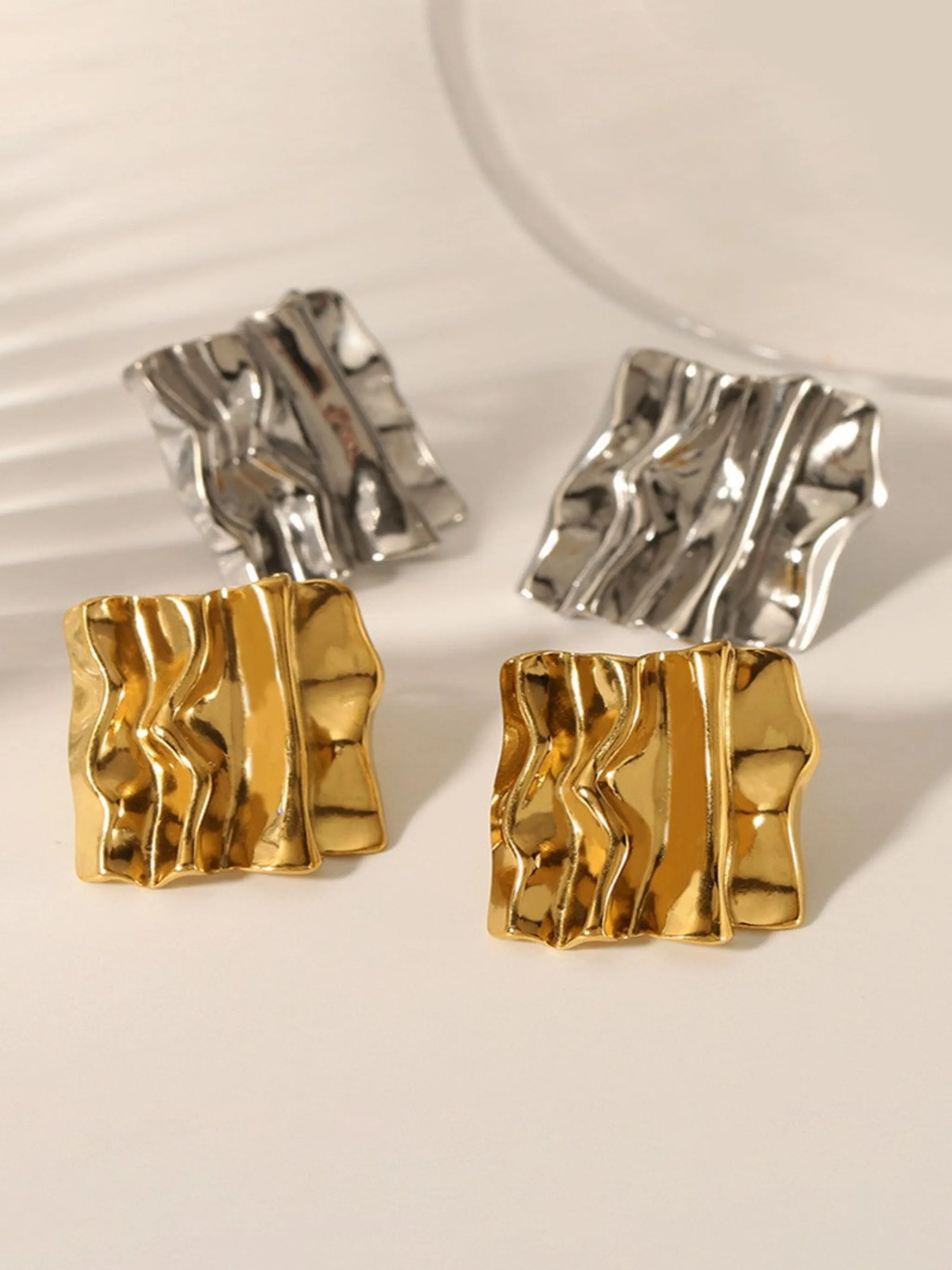 The Irregular Square Stud Earrings